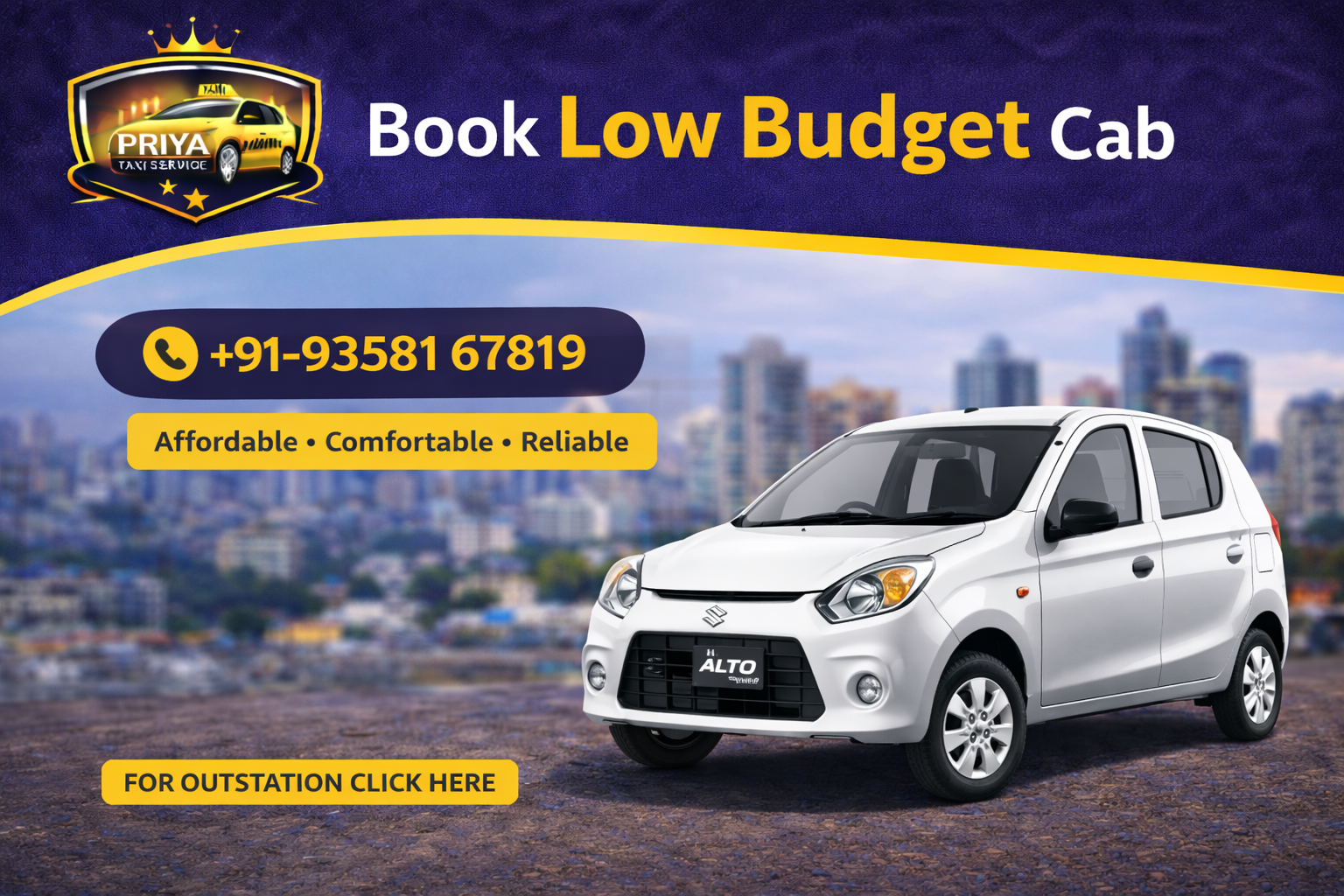 Book a Economical Cab in Pune