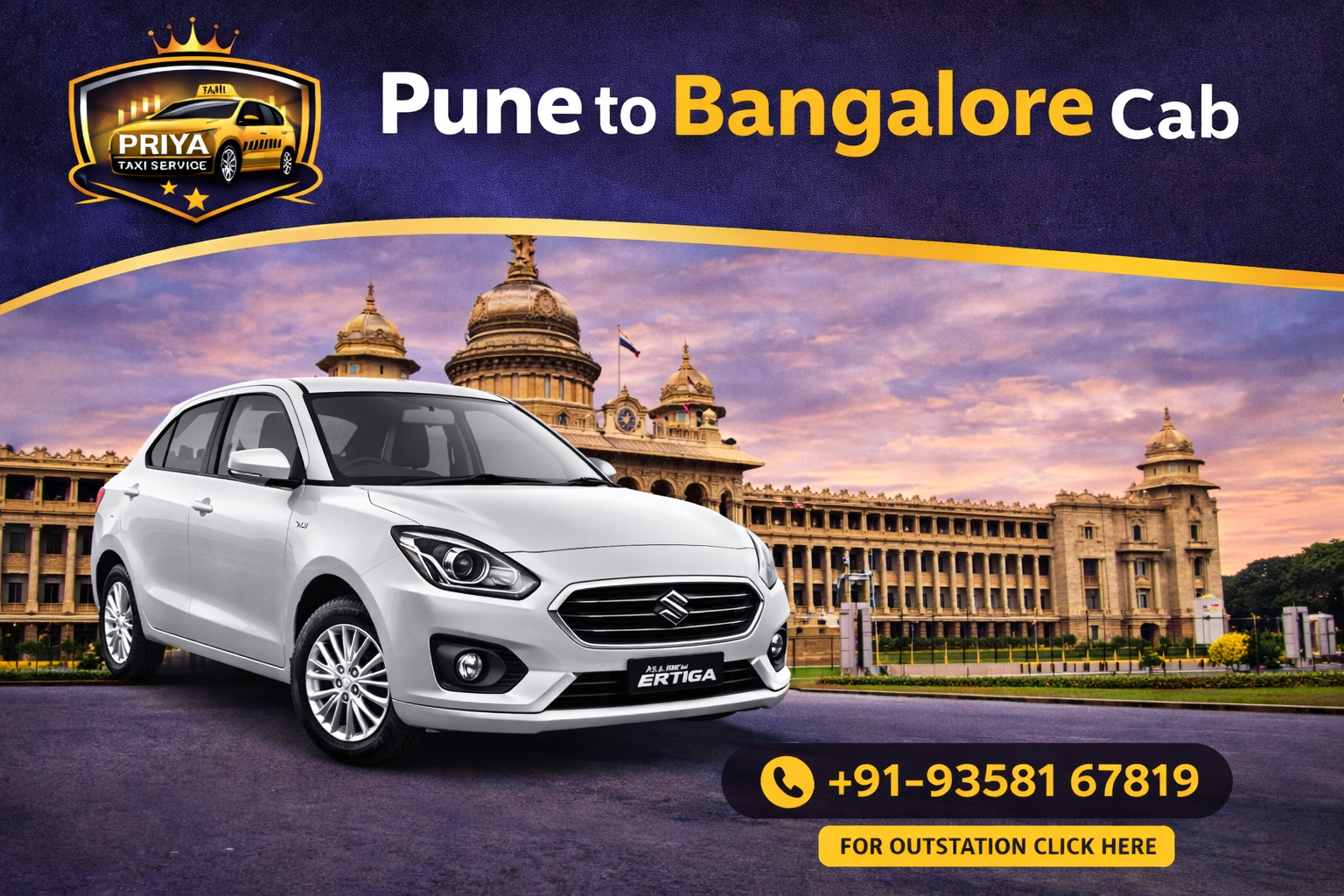 Pune to Bangalore cab - best service and economical price